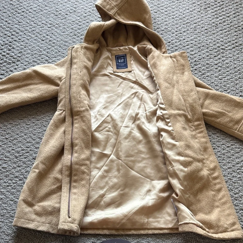 GAP Camel Hooded Toggle Pea Coat